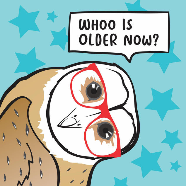 Owl In Glasses Happy Birthday Confetti-exploding Greetings Card