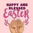Happy And Blessed Easter Confetti-exploding Greetings Card