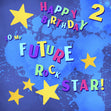 Rock Star Happy 2nd Birthday Confetti-exploding Greetings Card