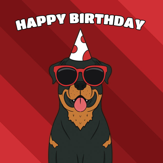 Cool Rottweiler Dog Birthday Confetti-exploding Greetings Card