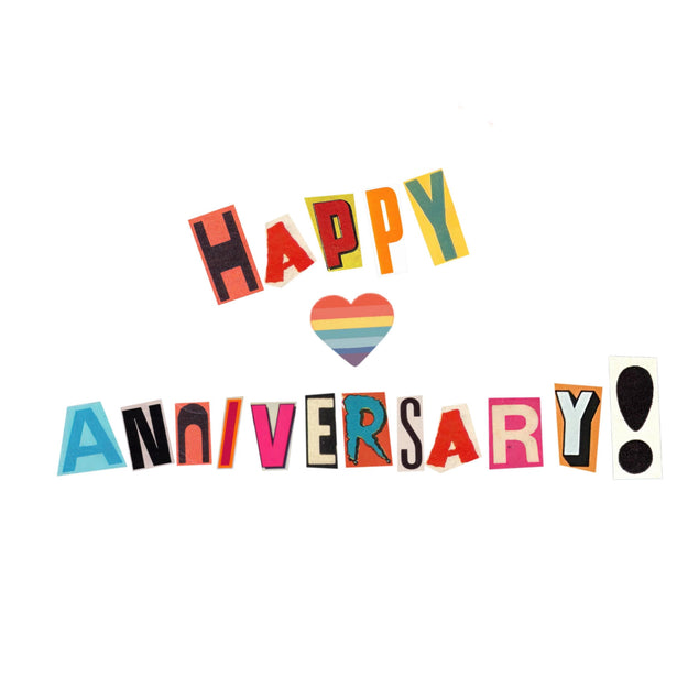 Happy Anniversary Rainbow Heart Confetti-exploding Greetings Card