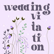 Beautiful Purple Flowers Wedding Invitation Confetti-exploding Greetings Card