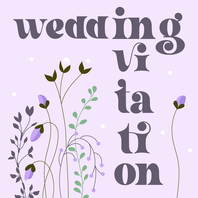 Beautiful Purple Flowers Wedding Invitation Confetti-exploding Greetings Card