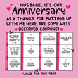 Happy Anniversary Husband Well Deserved Coupons Confetti-exploding Greetings Card