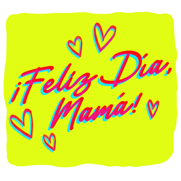 Yellow Background Spanish Mother's Day Confetti-exploding Greetings Card