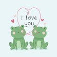 I Love You Frogs Confetti-exploding Greetings Card
