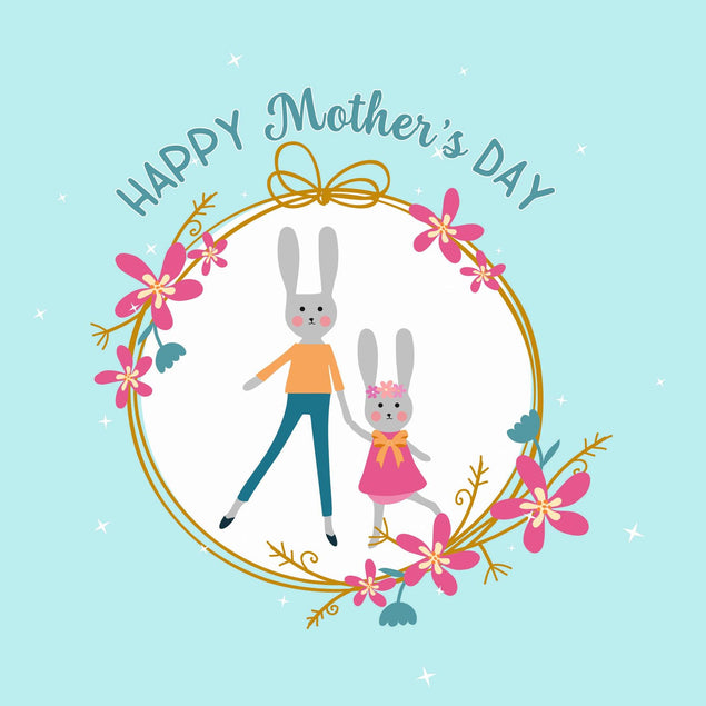 Rabbit Mother Confetti-exploding Greetings Card