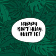Happy Birthday Auntie Green Tropical Leaves Confetti-exploding Greetings Card