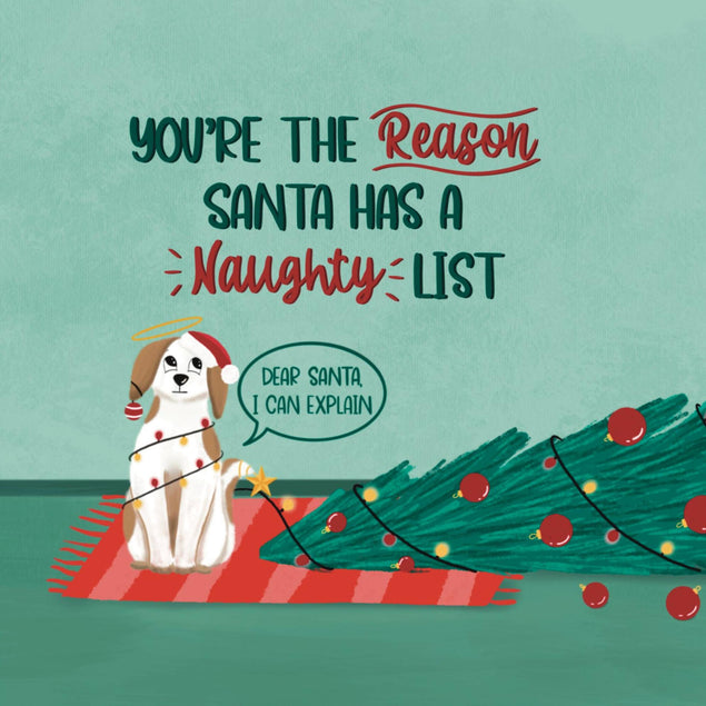 Naughty List Christmas Confetti-exploding Greetings Card
