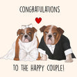 Bulldog Happy Couple Confetti-exploding Greetings Card