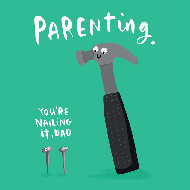 Cute Hammer Nailing It Father's Day Confetti-exploding Greetings Card