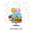 Cake And Flowers Happy 40th Birthday Sister Confetti-exploding Greetings Card