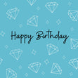 Blue Diamonds Happy Birthday Confetti-exploding Greetings Card