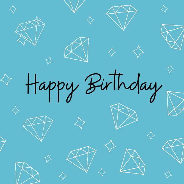 Blue Diamonds Happy Birthday Confetti-exploding Greetings Card