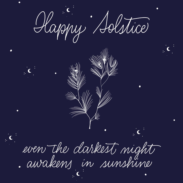 Happy Solstice Even The Darkest Night Awakens In The Sunshine Confetti-exploding Greetings Card