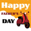 Vintage Red Lambretta Scooter Happy Father's Day Confetti-exploding Greetings Card