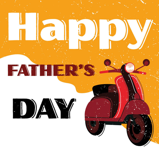 Vintage Red Lambretta Scooter Happy Father's Day Confetti-exploding Greetings Card