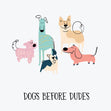 Dogs Before Dudes Confetti-exploding Greetings Card