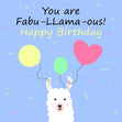 You're Fabu-Llama-Ous Happy Birthday Confetti-exploding Greetings Card