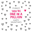 Fiance You're One In A Million Valentine's Day Confetti-exploding Greetings Card