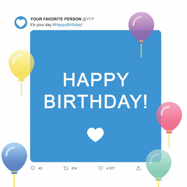 Happy Birthday Notification And Balloons Confetti-exploding Greetings Card