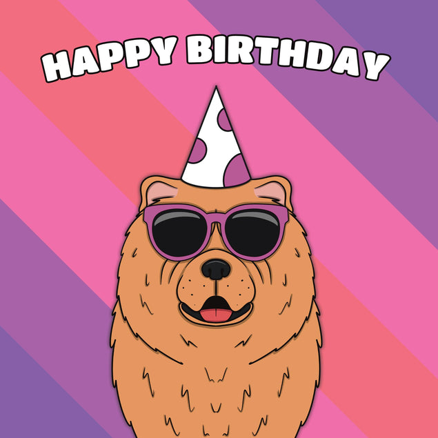 Cool Chow Chow Dog Birthday Confetti-exploding Greetings Card