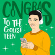 Congras To The Coolest Teen Confetti-exploding Greetings Card