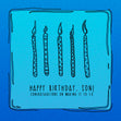 Blue Candles Happy 50th Birthday Son Confetti-exploding Greetings Card
