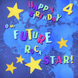 Rock Star Happy 4th Birthday Confetti-exploding Greetings Card