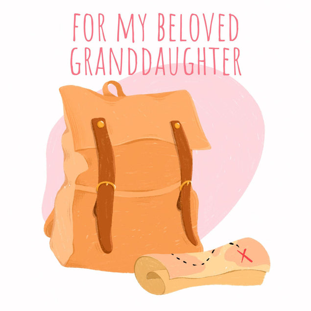 Beloved Granddaughter Map Confetti-exploding Greetings Card