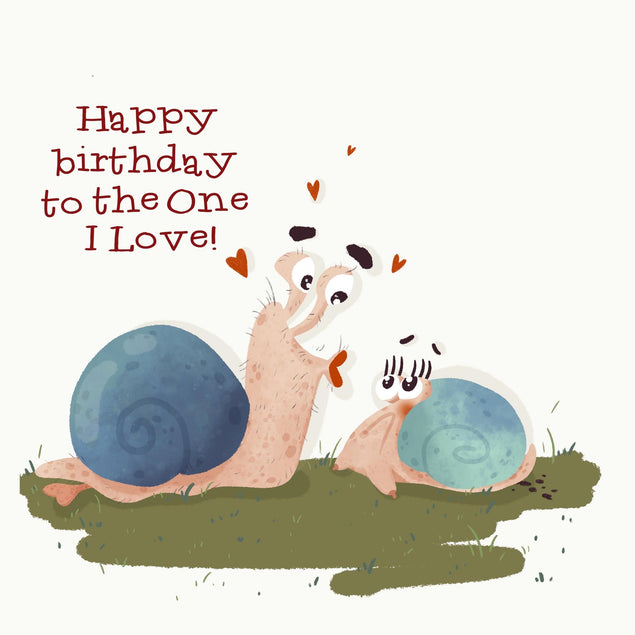 Happy Birthday To The One I Love Snails Confetti-exploding Greetings Card