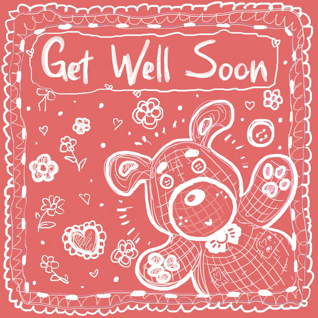 Get Well Teddy Bear Confetti-exploding Greetings Card