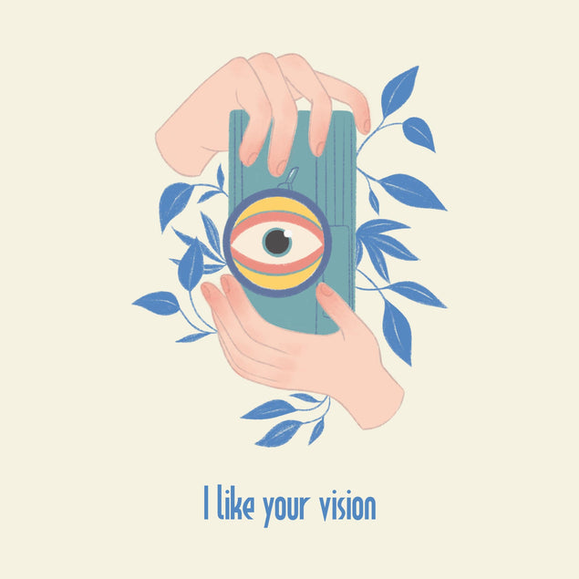 I Like Your Vision Camera And An Eye Confetti-exploding Greetings Card