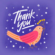 Beautiful Little Bird Thank You Confetti-exploding Greetings Card
