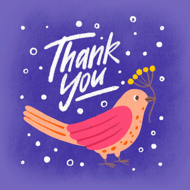 Beautiful Little Bird Thank You Confetti-exploding Greetings Card