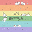 Happy Anniversary LGBTQ+ Kittens And Rings Confetti-exploding Greetings Card