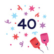 Age 40 Confetti-exploding Greetings Card