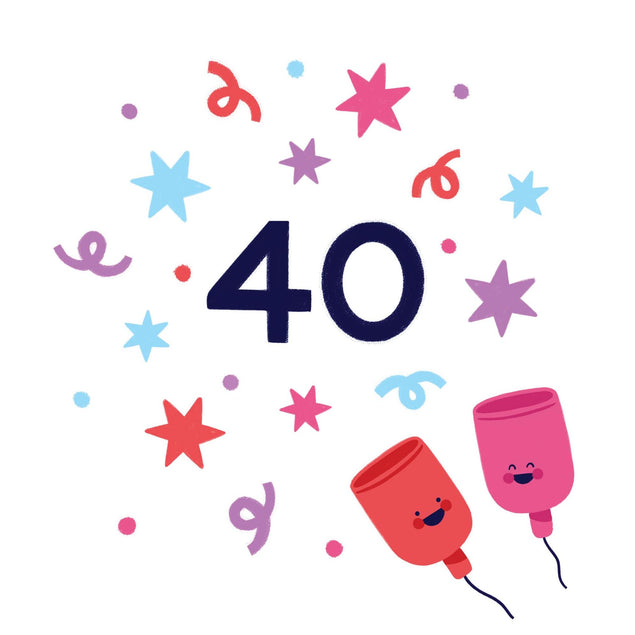 Age 40 Confetti-exploding Greetings Card