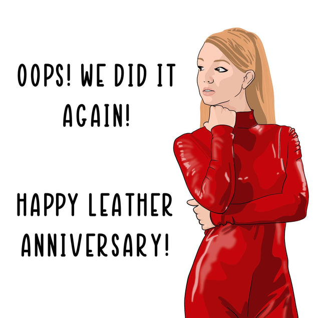 Happy Leather Anniversary Confetti-exploding Greetings Card