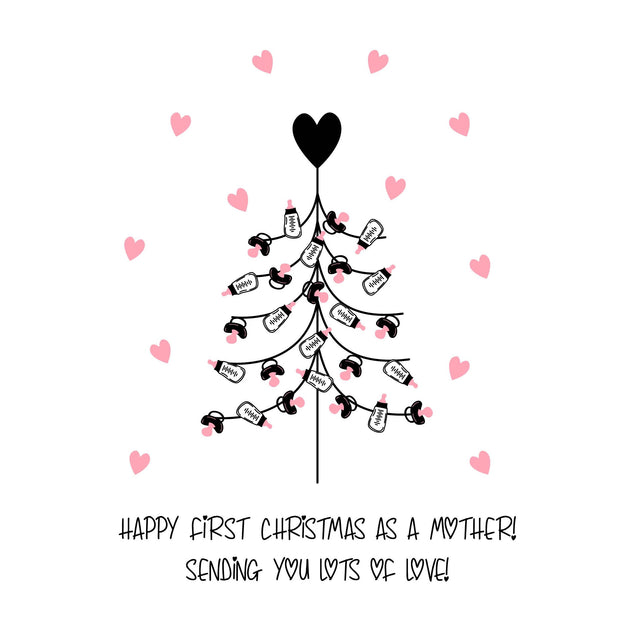 Special Christmas Tree Happy 1st Christmas As A Mother Confetti-exploding Greetings Card