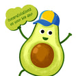 Congratulations On Your Big Day Avocado Wearing A Cap Confetti-exploding Greetings Card