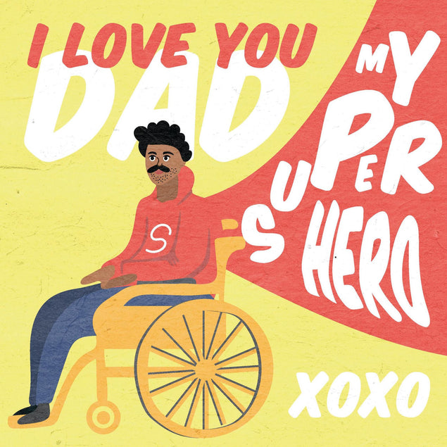 I Love You Dad My Super Hero XOXO Confetti-exploding Greetings Card
