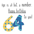 Happy 64th Birthday To You! Confetti-exploding Greetings Card