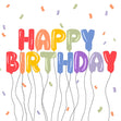 Happy Birthday Balloons Confetti-exploding Greetings Card