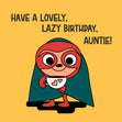 Happy Birthday Auntie Sloth Superhero Confetti-exploding Greetings Card