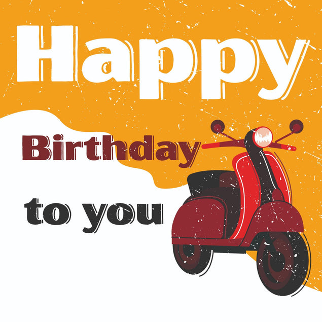 Happy Birthday To You Scooter Confetti-exploding Greetings Card