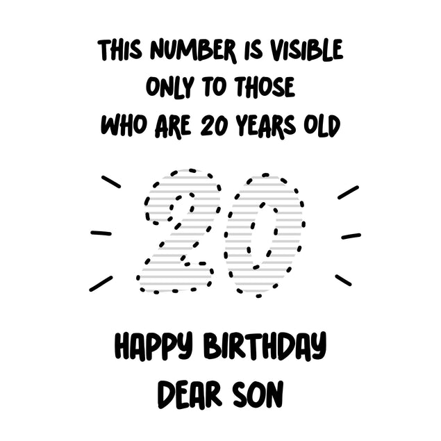 Visible Number To Those Who Are 20 Happy Birthday Son Confetti-exploding Greetings Card