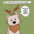 Merry Christmas Puzzled Westie Confetti-exploding Greetings Card
