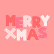 Cute Pink Merry Christmas Confetti-exploding Greetings Card