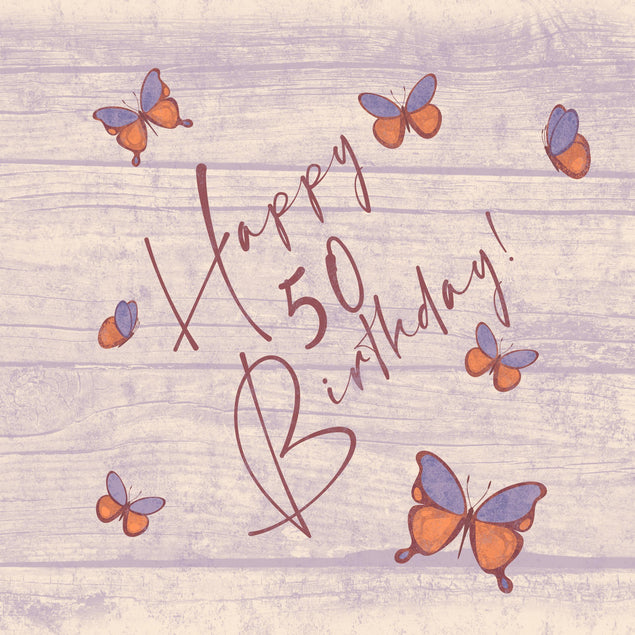 50th Exploding Tree Butterflies 50th Birthday Confetti-exploding Greetings Card – Boomf